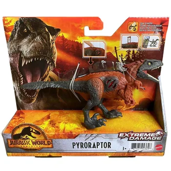 Stokta Mattel GWN18 Jurassic Dünya Ordusu Pyroraptor Aşırı Hasar Dinozor / Savaş İzleri Eylem Düğmesi Hareketli Eklemler Şekil