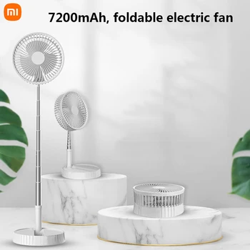 Xiaomi 7200mah Taşınabilir Fan Şarj Edilebilir Mini Katlanır Teleskopik Düşük Gürültü Yaz Fan Soğutma Ev Yatak Odası Ofis İçin