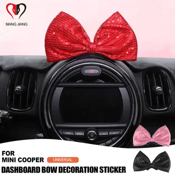 Mini Cooper için Evrensel Araba Süs Dekorasyon Sevimli Moda Yay Dashboard Merkezi Konsol İç Çıkartmalar Oto Aksesuarları
