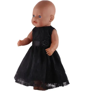 43cm bebek elbisesi için siyah Prenses Elbise, en iyi Noel hediyesi