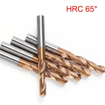 HRC65 Derece.Büküm Matkap Ucu 1.0-9.0 mm Katı Karbür Çekirdek matkap uçları Sert Metal Delme Araçları 3D Tüm Tungsten Çelik Matkap