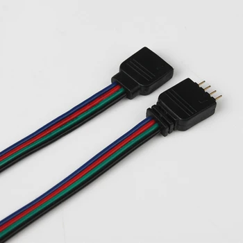 50 Çift 10cm RGB 4pin erkek konnektör dişi konnektör RGB şerit, erkek tipi 4 pin iğne konnektörü