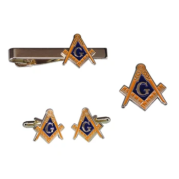 Masonik Pusulalar Mason Mason Pin ve Kol düğmeleri ve Kravat Klip Seti
