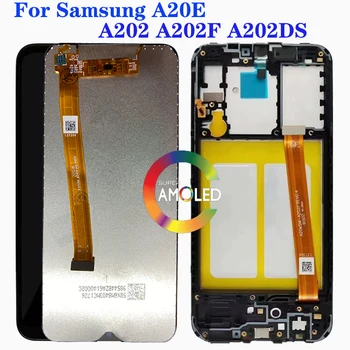 Orijinal samsung LCD Galaxy A20e A202 A202F A202DSLCD ekran dokunmatik ekranlı sayısallaştırıcı grup Değiştirme %100 % Test Edilmiş