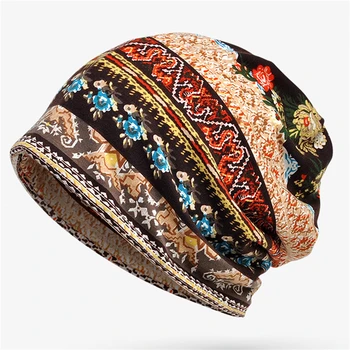 Moda Kadın Sonbahar Kış Şapka baskılı eşarp Kap Sıcak Bere Kaput Şapka Retro Şapka Hip Hop Kapaklar Kadın Erkek 7 Renk