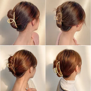 Kadınlar Metal Saç Pençeleri saç aksesuarları Moda Tokalarım Klipler Takı Basit Geometrik İçi Boş Saç Tokası Kızlar Saç Yengeç Şapkalar