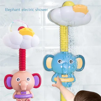 Elektrikli Fil Su Püskürtme Banyo Oyuncakları Çocuklar İçin Bebek banyo küveti Musluk Duş Oyuncaklar Güçlü Vantuz Çocuk Su Oyunu