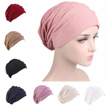 Beanies Saç Dökülmesi Başörtüsü Kadın Türban Şapka Kemo Şapka Başkanı Wrap Müslüman Hicap
