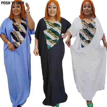 Artı Boyutu Afrika Parti Elbiseler Kadınlar için 2022 Yeni Moda Dashiki Ankara Sequins Gelinlikler Zarif Türkiye islami maksi elbise