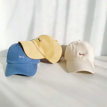 Balıkçılık Düz Renk Mektup TMI Unisex Yumuşak Üst Nakış Spor Kap güneş şapkası Kore Tarzı Siperliği Şapka Kadın beyzbol şapkası