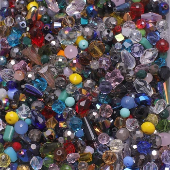Karışık Renk ve Boyut ve Şekil Toplam yaklaşık 20G Gevşek Avusturya kristal boncuklar Cam Yuvarlak Boncuk Çocuklar Takı DIY Yapımı İçin Aksesuar