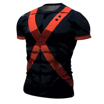 2021 3D Baskılı Erkek Spor Sıkı Elastik Terleme Çabuk Kuruyan Uzun Kollu Gömlek Sıkıştırma Spor Gömlek