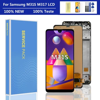 100 % Test Samsung Galaxy M31S M317 lcd ekran dokunmatik ekranlı sayısallaştırıcı grup Parçaları Samsung M317F Ekran