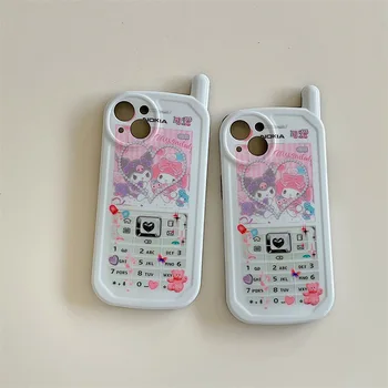 Sanrio Retro Yaratıcı Cep kuromiMy Melodi Telefon Kılıfları iPhone 13 12 11 Pro Max XR XS MAX X Arka Kapak