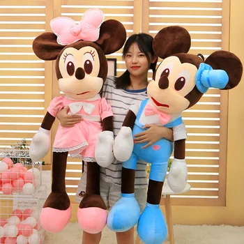 Yeni 50-110cm Disney Mickey Mouse Mickey Minnie peluş oyuncak Sevimli Karikatür Yumuşak Dolması oyuncak bebekler Doğum Günü noel hediyesi Çocuklar için