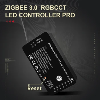 GLEDOPTO ZıgBee 3.0 RGBCCT LED Şerit Denetleyici Pro Sıfırlama Akıllı APP Ses Kontrolü Alexa ile Çalışmak SmartThings 2.4 G RF Uzaktan