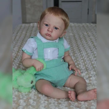 60 CM Bebe Reborn Bebek Erkek Bebek Cameron 24 inç Zaten Boyalı Bitmiş Bebek 3D Cilt Görünür Damarlar Topluca Yumuşak Vücut