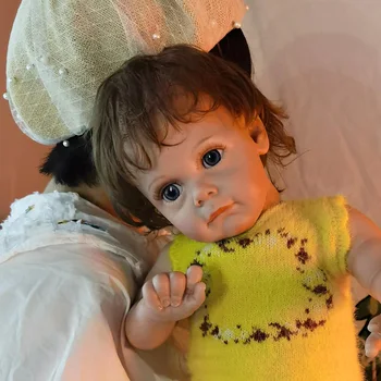 55 CM Toddler Reborn Kız El Yapımı Bebe Boyalı Gerçekçi Yenidoğan Bebek Bebekler Kız Bebe Reborn Reallista