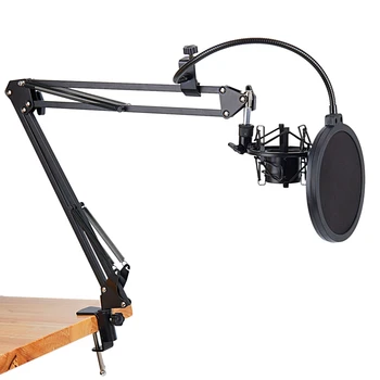 NB-35 Mikrofon Makas Kol Standı ve Masa Montaj Kelepçesi ve NW Filtre Cam Kalkanı ve Metal Montaj Kiti