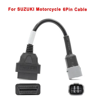 OBD Motosiklet Kablosu Suzuki 6 Pin Fiş Kablosu Teşhis Kablosu 6pin to OBD2 16 Pin Adaptörü Motosiklet Aksesuarları
