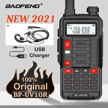 BAOFENG UV - 10R HAM İki Yönlü CB Radyo Kablosuz İletişim USB şarj aleti Kulaklık Sürüş Kamp 136-174Mhz 400 - 520Mhz Alıcı-verici