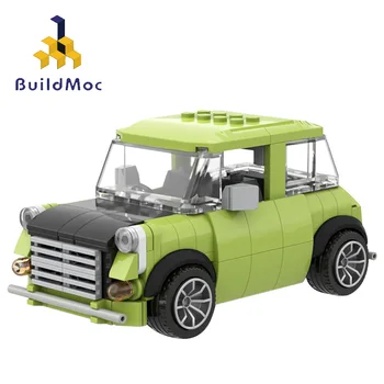 Buildmoc Teknik Mr. Beaning Yeşil Mini Araba Sterne Filme Teknik Yapı Taşları Oyuncak Modeli Çocuk Bulmaca doğum günü hediyesi