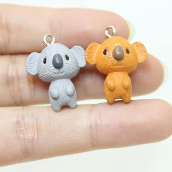 Yamily 10 adet/grup Reçine Hayvan Charm 3D koala Kolye Küpe Bilezik Anahtarlık Kolye Takı Bulguları DIY