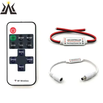 5-24 V 11-Anahtar RF Kablosuz LED Dimmer 5 V 12 V 24 V Uzaktan Kumanda için LED Şerit Ampul Tek Renk Karartma DC Tel Bağlayıcı