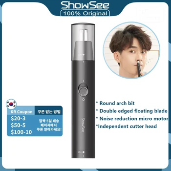 Xiaomi Youpin ShowSee C1 Burun ve Kulak Saç Düzeltici Erkekler için Taşınabilir Elektrikli Tıraş Makinesi Küçük Saç Sakal Kesme Makinesi Pil Memesi