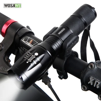 WOSAWE Yeni bisiklet ışığı 1000 Lümen 5 Modu T6 LED Bisiklet İşık Ön Torch Su Geçirmez + Torch Tutucu Destek 18650 Pil