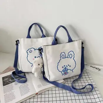 Kadın Kore versiyonu bir omuz kanvas çanta moda edebiyat ve Sanat Koleji Öğrenci Sırt Çantası sınıf öğretici kanvas çanta
