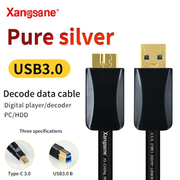 Xangsane gümüş veri tipi c çözme kablo USB A-B 3.0 / Mikro B3. 0 mobil sabit disk yüksek hızlı DAC dijital ses kablosu