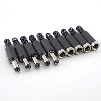 5 adet DC Güç Jakı Fiş Erkek Dişi Soket Adaptör Konnektörleri 2.1 mm x 5.5 mm DIY Projeleri İçin Sökme Dişi Erkek Fiş