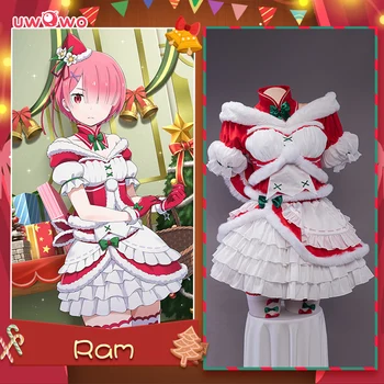 【Sadece L XL 2XL】UWOWO Ram Cosplay Noel Kostüm Re: farklı bir dünyada yaşam sıfır Rem Ram Parti Cadılar Bayramı